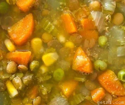 Cooking Lentil and Pea Soup